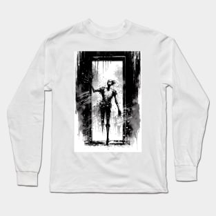 Skeleton Standing In A Doorway Long Sleeve T-Shirt